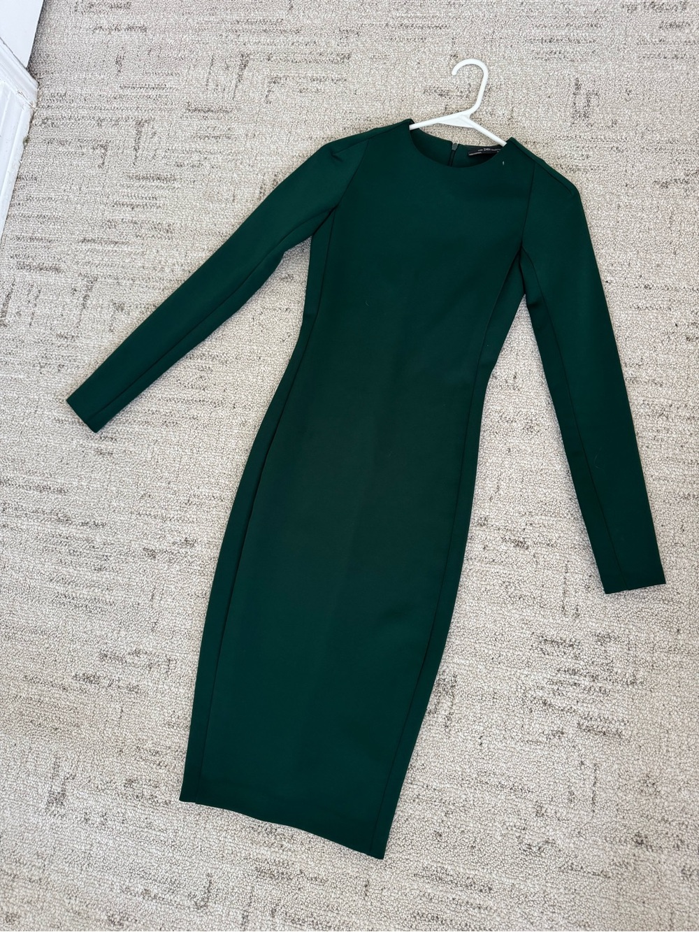 Zara Dark Green Long Sleeve Sheath Dress